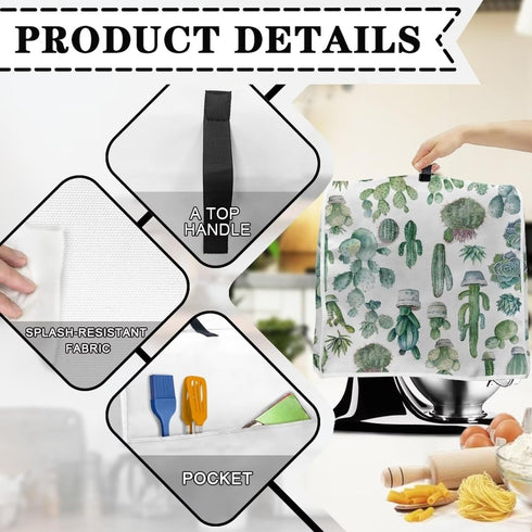 Cactus Stand Mixer Cover for Kitchen Aid Mixers Accessories, Mixer Cover for Stand Mixer with Pockets, Suitable for Kitchen Mixer Cover...