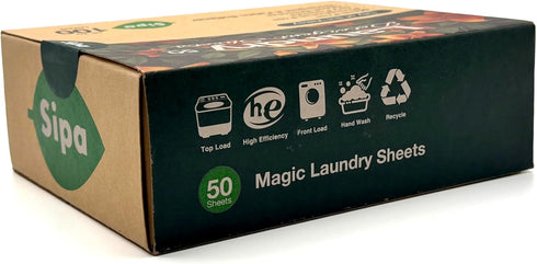 SIPA Laundry Detergent Sheets - 50 Sheets, 100 Loads, Lily of the Valley, Eco-Friendly, Phosphorus-Free (50 Sheets (Pack of 1))...