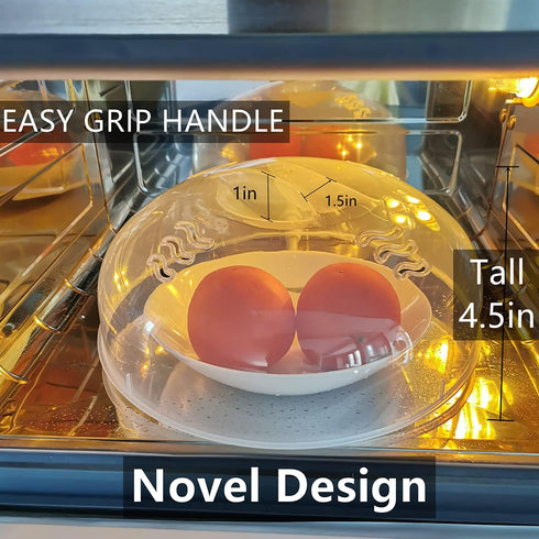 Microwave Splatter Cover for Food Large Microwave Plate Food Cover With Easy Grip Handle Anti-Splatter Lid With Enlarge Perforated Steam Vents,11....