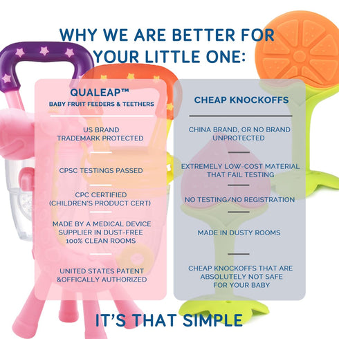 Stand-Up Teething Toys for Babies 0-6 Months 6-12 Months - Teethers with 2 × Baby Fruit Feeders and 4 × Baby Teether - BPA Free/Freezer Free - Dif...