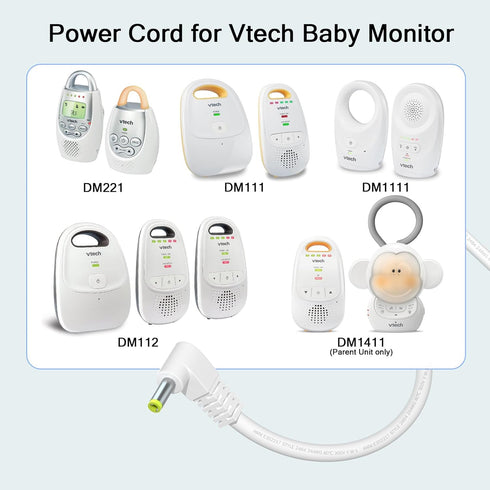 BENSN for Vtech Baby Monitor Power Cord, 6V Replacement Charger for Vtech Audio Baby Monitor DM221 DM111 DM112 DM1411(Parent Unit only) DM1111(Whi...