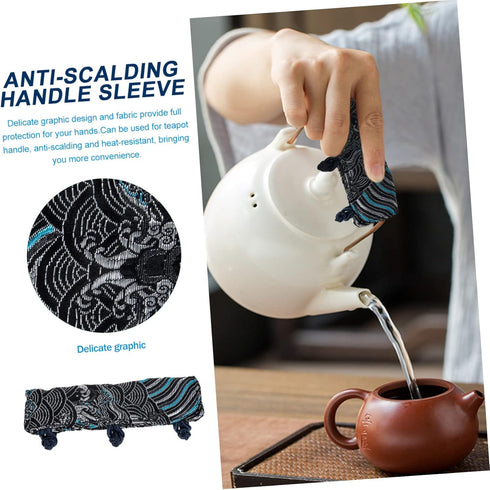 HOMSFOU Teapot Handle Gloves Oven Tea Kettle Handle Cover Kettle Handle Grip Cotton Handle Cover Pot Handle Covers Red Accessories Teakettle Handl...
