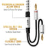 14 AWG Speaker Cable Wire 6 Feet with Gold-Plated Banana Tip Plugs-CL2 Rated-in Wall-Heavy Duty Nylon Braided, Oxygen-Free Copper (OFC)-White-with...