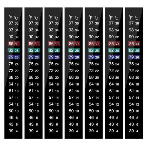 7pcs Brewing Aquarium Thermometer Strips, 39-97? Easy-to-Read Aquarium Thermometer Sticker Fish Tank Temperature Sticker Adhesive Stick on Thermom...