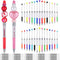 30 Pcs Plastic Beadable Pens 2 in 1 Stylus Bead Pen Empty Tube Floating Black Ink Bead Pens with 30 Pcs Black Refills for DIY Making Gift Kids Stu...