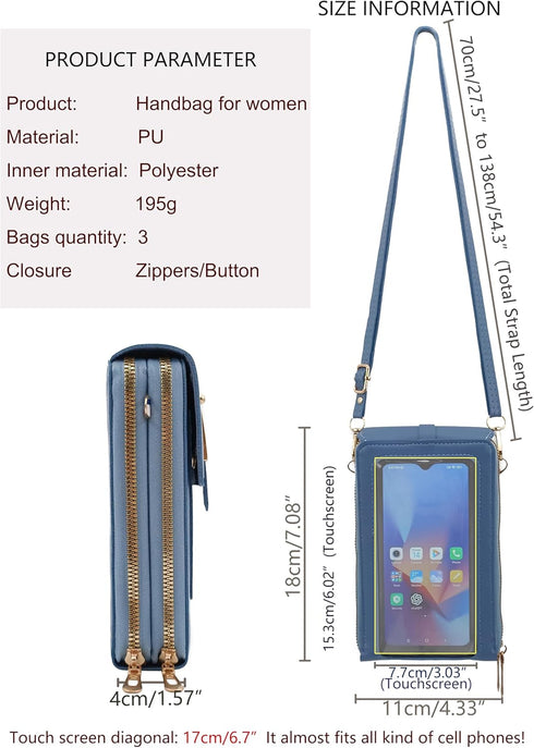 PORT&LOTUS Small Crossbody Handbags for Women PU Leather Cell Phone Purse Women's Handbags Shoulder Anti Theft Bags...