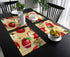 Greeeen Placemats Set of 6 Red Apples Place Mat for Dining Table Washable Cotton Linen Table Mats...