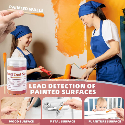 Lead Test Kit Swabs - BIHYM Lead Paint Test Kit, Lead Check Swab for Home Use All Painted Surfaces, Dishes, Metal, Wood, Toys, Test Results in 30 ...
