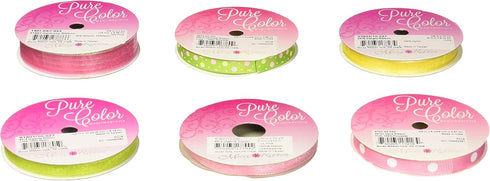 Morex Ribbon 6-Pack Polyester/Nylon Sweet Petite Ribbon, Lady in Pink, 46-Yd...