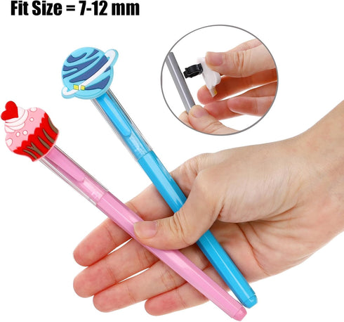 Nicunom 100 Pcs Pencil Topper Decoration, Cute Pencil Toppers Lovely Different Cartoon Pencil Clip Decoration for Students Gifts Classroom Reward ...