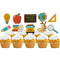 Mulukaya 30Pcs Back to School Themed Cupcake Toppers Blackboard Pencil Ruler School Bus Cake Picks for Kindergarten First Day School Welcome Party...