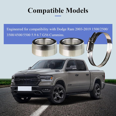 4 Pcs of Intermediate Steering Shaft Bushings, Steering Wheel Column Sleeve with Two Hose Clamps, Compatible with Dodge Ram 2003-2019 1500/2500/35...