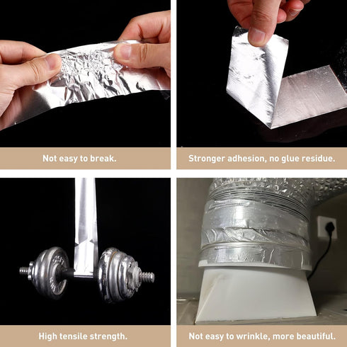 Aluminum Foil Tape Heavy Duty - 2 Inches x 65 Feet (22YD) High Temperature Aluminum Foil Tape,Silver HVAC Sealing Patching Hot Cold Air Duct Tape ...