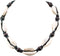 BlueRica Cowrie Shells on Black Braided Cord Choker Necklace with Round Dark Brown Wood Beads...