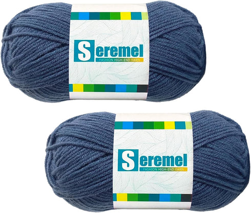 2 Pcs Soft Fluffy Acrylic Yarn for Crocheting and Knitting #4Worsted Weight Yarn-2x50g/2x 142Yards Perfect for Crafts, Blankets Hats, Gloves, Scar...