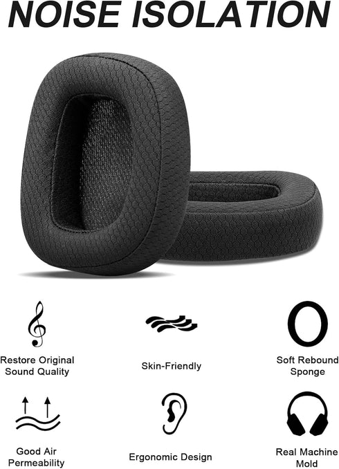 Replacement Ear Pads for Logitech G533 G633 G935, GVOEARS Ear Cushions Compatible with Logitech G231, G433, G533, G633, G635, G933, G935 Headphone...
