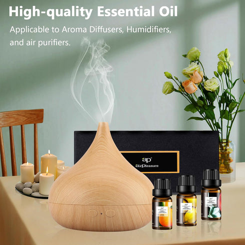 Refresh Essential Oil Set, 6x10ml Aromatherapy Oils for Diffuser, Humidifier, DIY Candle, Air Purifier...