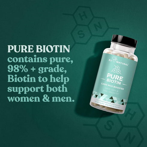Biotin 5000 mcg Hair Skin Nails Supplement – High-Potency Hair Growth Vitamins for Women & Men – Provide Powerful Support for Healthy Hair, Strong...