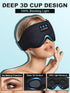 LC-dolida Sleep Headphones, 3D Sleep Mask Bluetooth Wireless Music Eye Mask, Sleeping Headphones for Side Sleepers Sleep Mask with Bluetooth Headp...
