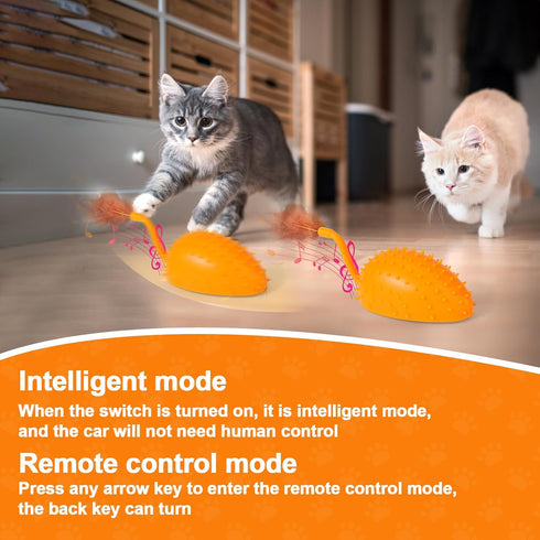 BABORUI Upgraded Cat Interactive Toy, Remote Control Mouse Toy, Automatic Cat Mouse Toys with Feathers, Moving Smart Cat Toy Car for Indoor Cats, ...