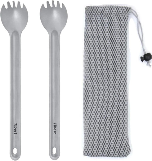 Titanium Spork Long Handle, 8.7" Camping Spork, Backpacking Spoon, Ultra Lightweight Camping Utensil for Backpacking Camping, Hiking, Travel...