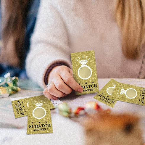 Gold Diamond Bridal Shower Scratch Off Game Cards?32 PCS? Gift Certificate Scratch Off Cards Activity for Wedding Festive Raffle Tickets Family Ho...