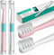 (2-Pack, White and Pink Sonic Electric Toothbrush Lasting for 90 Days Travel Essential Waterproof Portable Mini Design for Daily Oral Care Busines...