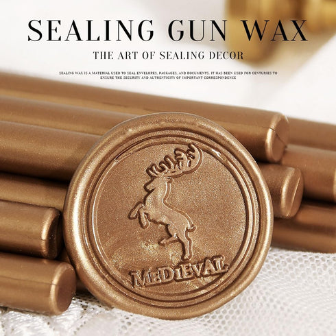Classic Antique Gold Sealing Wax Stick, Wax Seal Stick for Mini Glue Gun, DIY Wedding Invitation Decoration - Pack of 16...