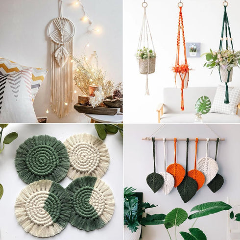 UHAPEER Macrame Kits for Adults Beginners, DIY Macrame Plant Hanger Kit and Macrame Supplies, with 3 mm Macrame Cord Cotton, Macrame Meads, Wooden...