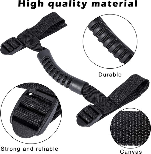 4 x Roll Bar Grab Handles Grip Handle for Jeep Wrangler YJ TJ JK JKU JL JLU Sports Sahara Freedom Rubicon X & Unlimited 1955-2024 2025 (Black)...