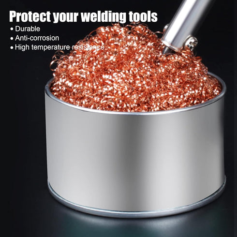 2 Set Soldering Iron Tip Cleaner Kit Brass Wire Ball and Stainless Steel Welding Cleaning Holder with Base for Cleaning Soldering Head Steel Irons...