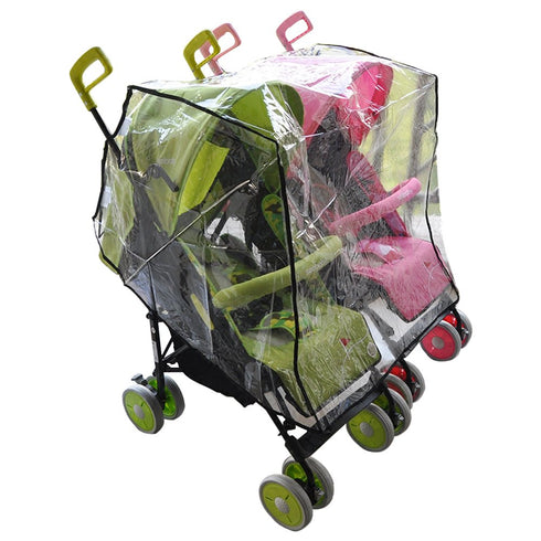 Aligle Twin Stroller Raincoat Universal Size Side by Side Stroller Weather Shield, Baby Rain Cover/Wind Shield...