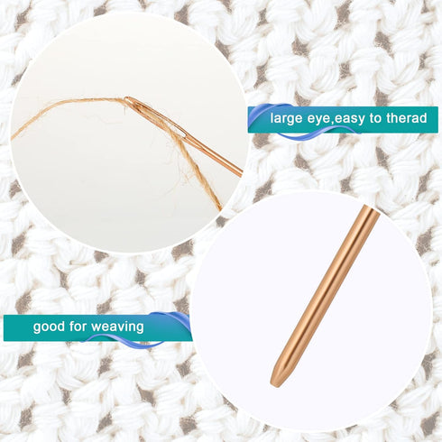 16pcs Large-Eye Blunt Needles, 7cm/2.75inch Yarn Knitting Needles Tapestry Sewing Needles Wool Hand Metal Sewing Knitting Needles for Crochet Proj...