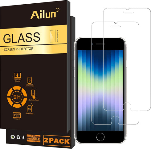 Ailun Screen Protector for iPhone SE 2020/2022 2Pack 0.33mm 4.7 Inch Tempered Glass Case Friendly iPhone SE 2nd/3rd Generation......