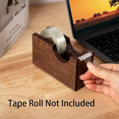 IMEEA Tape Dispenser Natural Walnut Wood Desktop Tape Dispenser Tape Cutter for Gift Wrapping Office Home School and Crafts...