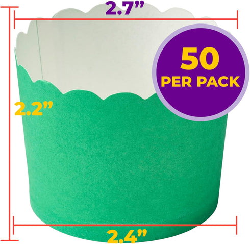 DecoPac Green Scalloped Baking Cups,Perfect For Delicious Cupcakes, Delicate Scalloped Edge, 50 Count(Pack of 1)...