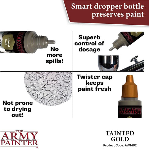 The Army Painter Warpaint Air Metallics Tainted Gold - Acrylic Non-Toxic Heavily Pigmented Water Based Paint for Tabletop Roleplaying, Boardgames,...