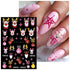 JMEOWIO 10 Sheets Christmas Pink Nail Art Stickers Decals Self-Adhesive Pegatinas Uñas Snowflake Xmas Winter Holiday Cute Elk Nail Supplies Nail A...