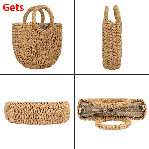 Gets Handwoven Rattan Bag for Women Cross Body Bohemian Straw Bag Vintage Weave Tote Summer Beach Carrying Shoulder Bag…...