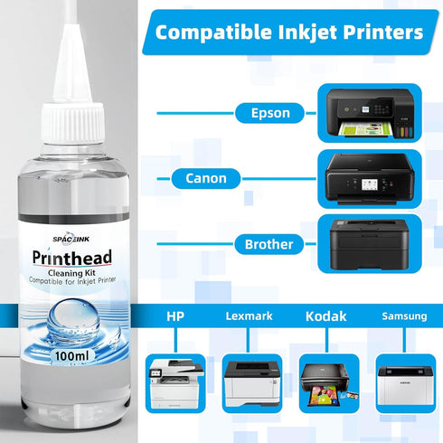 Printhead Cleaning kit 200mL for Epson Printer, Printer Cleaning Kit for HP, Print Head Cleaning Kit for Canon, Inkjet Printer Nozzle Cleaning Kit...