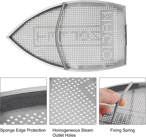 2pcs Iron Cover Non Stick Iron Shoe Aluminum Electric Iron Assistant Tool Iron Sole Plate Accessory Ironing Protector Fits Smaller Than 193mm(Leng...