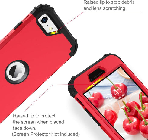 BENTOBEN for iPhone SE 2022 Case, Phone Case iPhone SE 2020, Heavy Duty 3 in 1 Full Body Rugged Shockproof Hybrid Hard PC Soft Rubber Bumper Drop ...