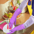 Reusable Long Sleeve Dishwashing Cleaning Gloves with Latex Free,Cotton Lining,Kitchen Gloves 2 Pairs,Purple+Blue M...