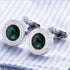 Emerald Green Crystal Cufflinks Green Crystal Gem stone cuff links YW09N...