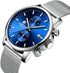 GOLDEN HOUR Mens Watch Fashion Sleek Minimalist Quartz Analog Mesh Stainless Steel Waterproof Chronograph Watches for Men with Auto Date...