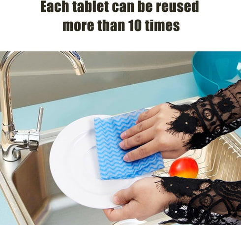 Disposable Cleaning Towel (2 Rolls /100pcs) Paper Towels Multipurpose Fabric OTP Nonwovens Non-Woven Kitchen Disposable Cleaning Nonstick Wiping R...