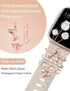 Minyee Compatible with Apple Watch Band with Charms Women 41mm 40mm 38mm 42mm 44mm 45mm 49mm Decorative Ring Loops Floral Engraved Silicone Strap ...