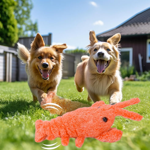 Palksky Wiggly Lobster Dog Toy, Funny Lobby Interactive Dog Toys Lobster, Floppy Lobster Pet Squeak Toys, USB-Rechargeable Action Moving Dog Toy, ...