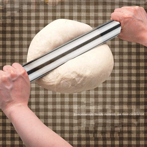 Stainless Steel Rolling Pin Professional French Metal Dough Roller 15.75" Kitchen Baking Tools Supplies For Pizza,Pasta,Cake,Pastry,Ravioli,Fondan...