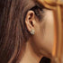 YOQUCOL Cubic Zirconia Crystal Rotatable Flower Shaped Golden Clip On Earrings Non Pierced Golden Stud for Women...